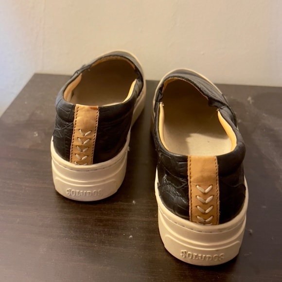 Soludos Black Embossed Croc Bondi Platform Sneaker - Picture 4 of 5